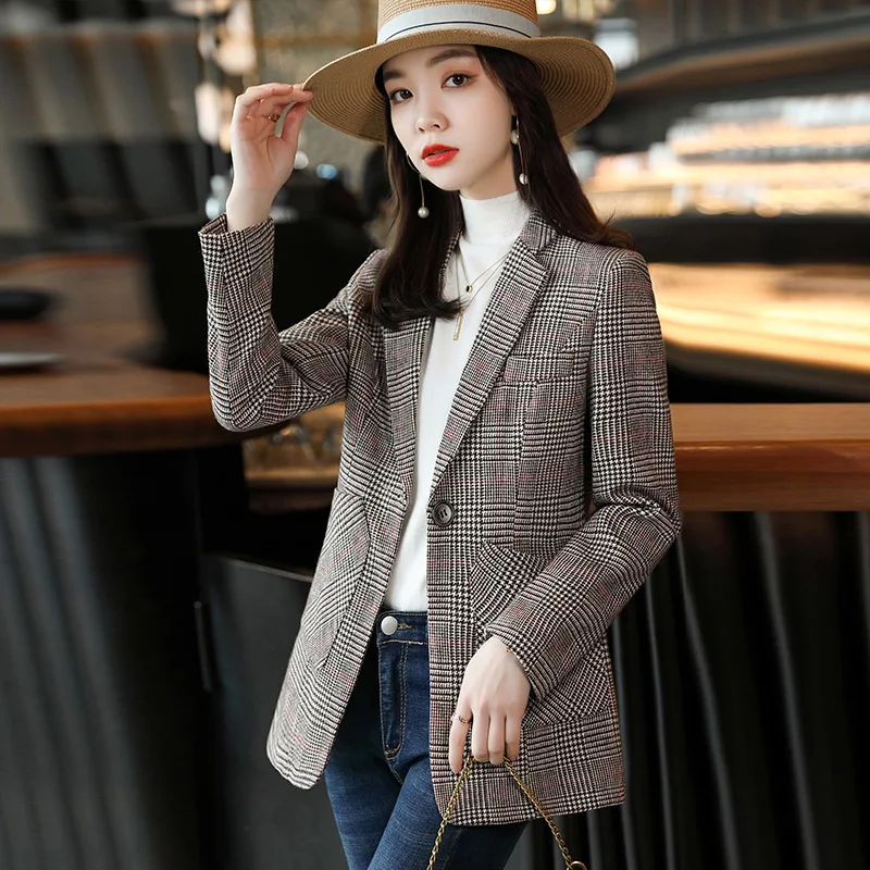 Женский блейзер Толстая куртка Осень-зима 2021 офисные женские повседневные