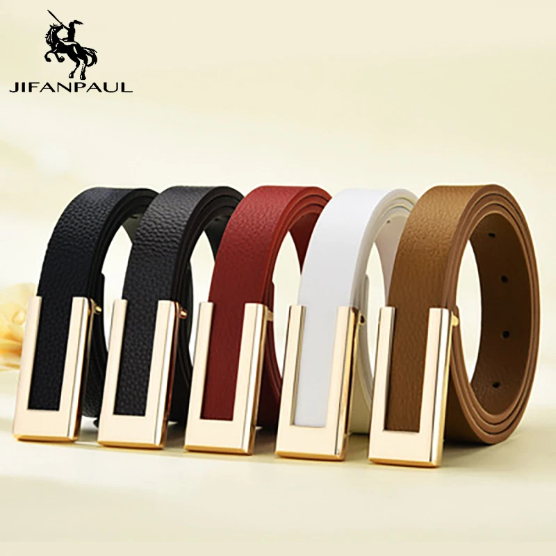 

JIFANPAUL Fashion all-match smooth buckle belt female professional suit pants Slim thin belt dress jeans belts women waist belt