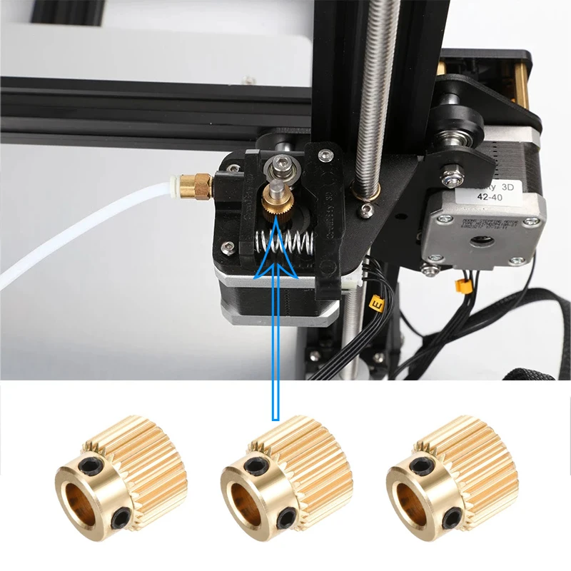 5 шт./лот Ender-3 CR-10 3D принтер штранг-прессования колеса латунь шестерни 40/26