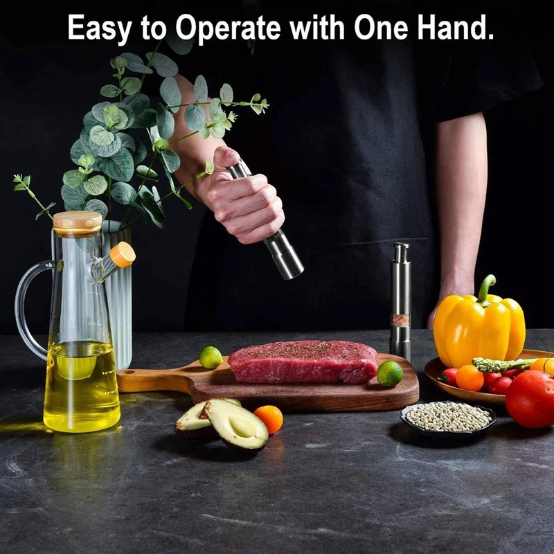 

12 Pcs Stainless Steel Salt and Pepper Shakers Spice Rack & 2 Pcs Pepper Mill Salt Shaker Glass Salt and Pepper Set