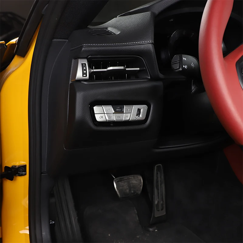 8 шт. наклейки на кнопки автомобильных фар из нержавеющей стали для Toyota GR Supra A90