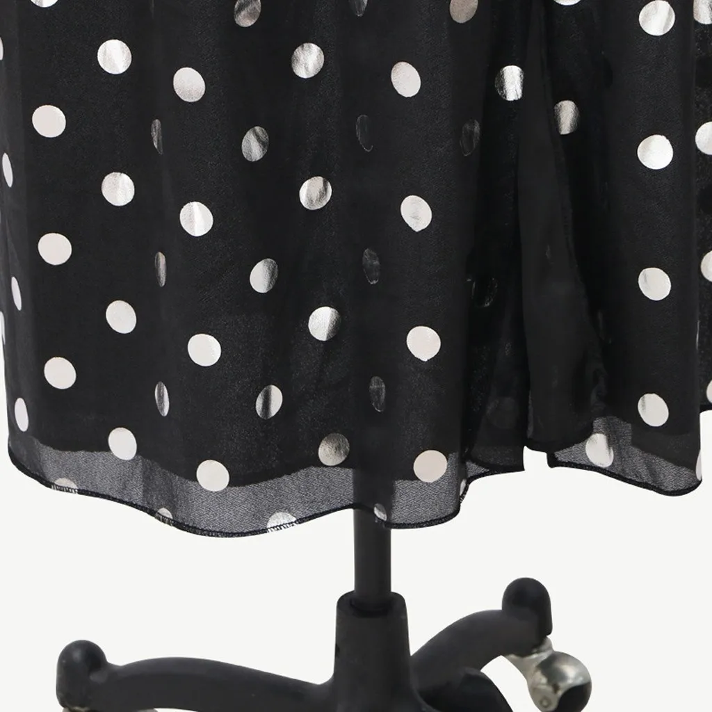 Женское платье Повседневное в горошек с коротким рукавом ТРАПЕЦИЕВИДНОЕ ПЛАТЬЕ