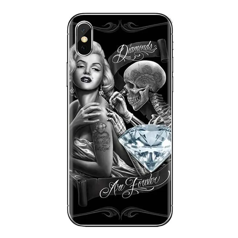 Мэрилин Монро тату очки Череп силиконовый чехол для Samsung Galaxy J1 J2 J3 J4 J5 J6 J7 J8 плюс 2018