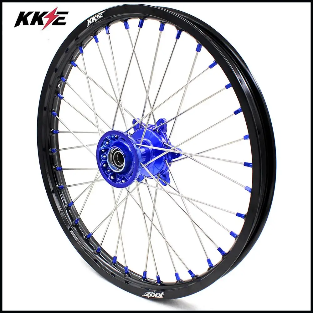 21/19 MX Давлением Мотоцикл колеса обод Набор для YAMAHA YZ125/250 1999- YZ250F 2001- YZ450F 2003- синий соски
