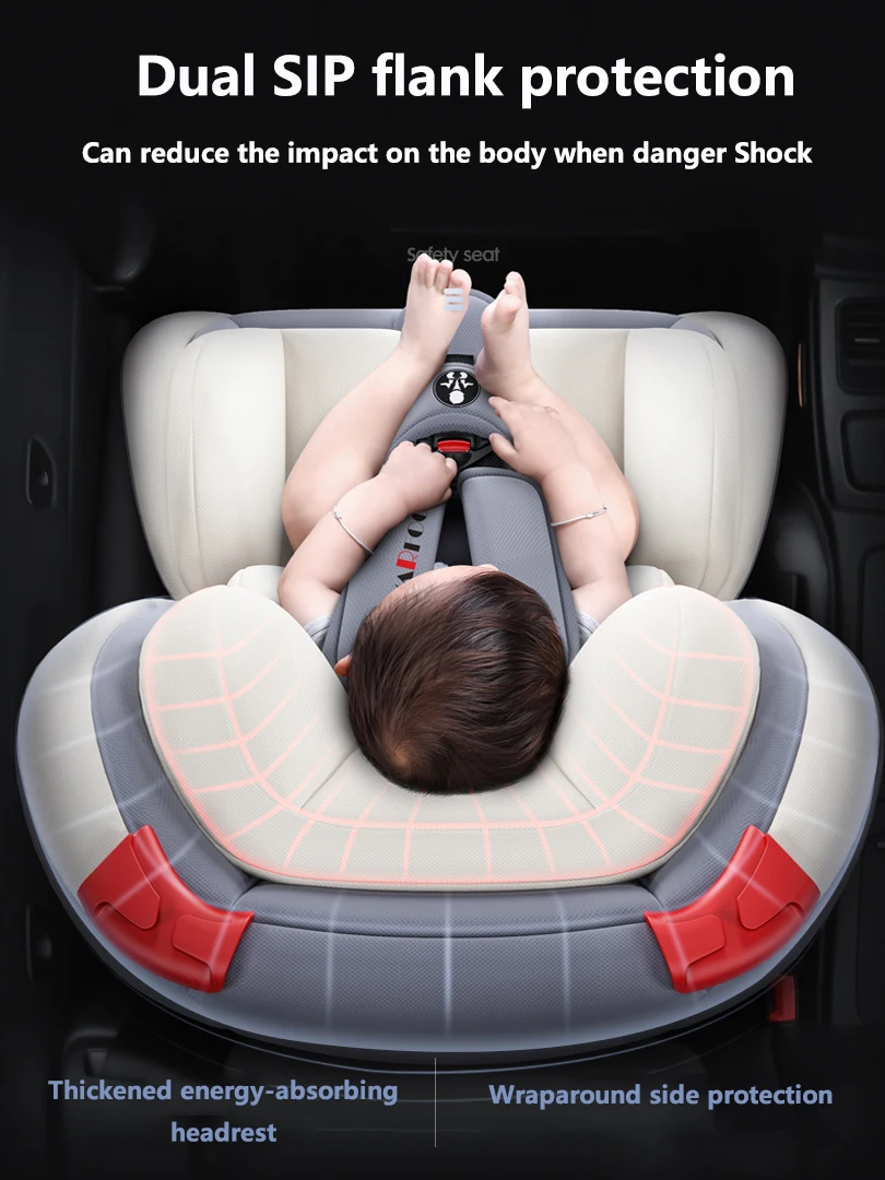 Автокресло Детское безопасное автомобильное сиденье с фиксатором Isofix и защелкой для 0-12 лет, зимнее портативное регулируемое детское автомобильное безопасное сиденье, автомобильное защитное кресло