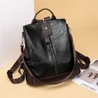 Многофункциональный кожаный рюкзак для женщин, вместительные школьные ранцы для девочек, Модный женский ранец, F120304