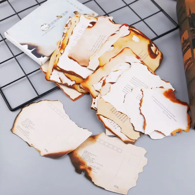 30 листов милая открытка сгоревшая надпись Подарочная на день рождения постер с