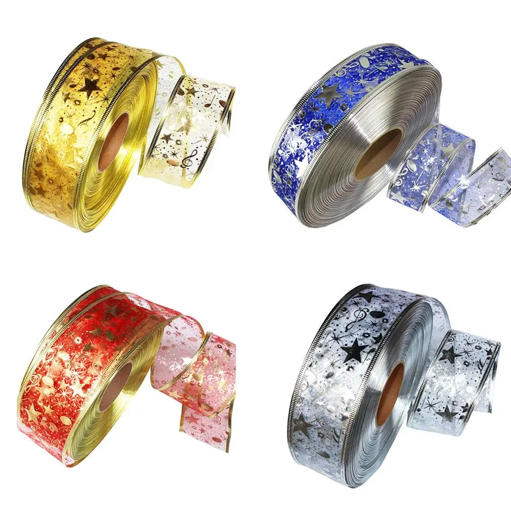 2 ярда бронзовая Рождественская лента праздничные украшения DIY прополка