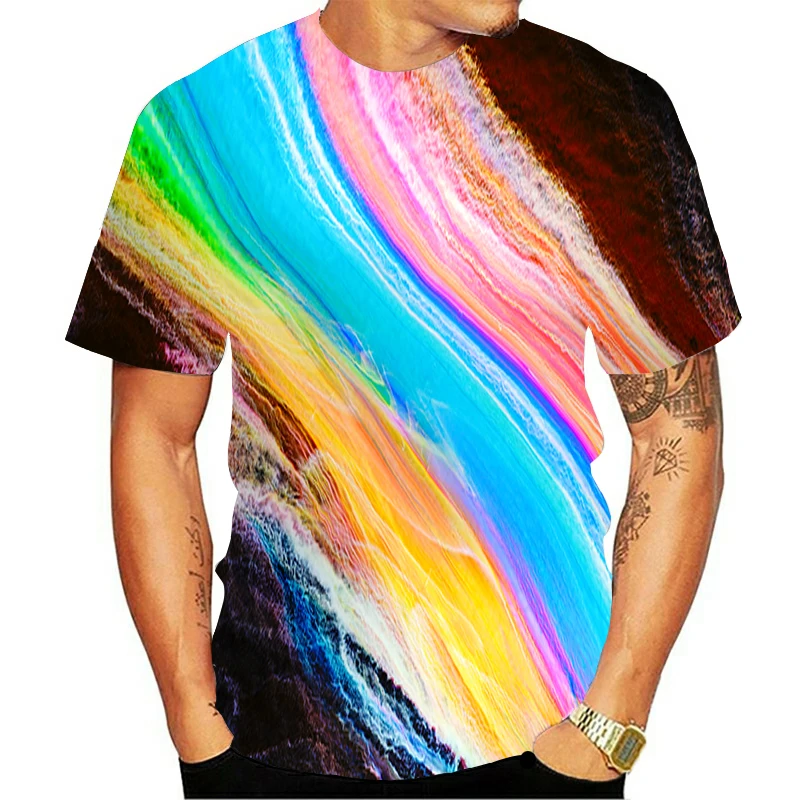 

2021 new men's t-shirt 3D printed t-shirt men's wild casual O-neck male t-shirt fashion 3D printing T-shirt size 6XL