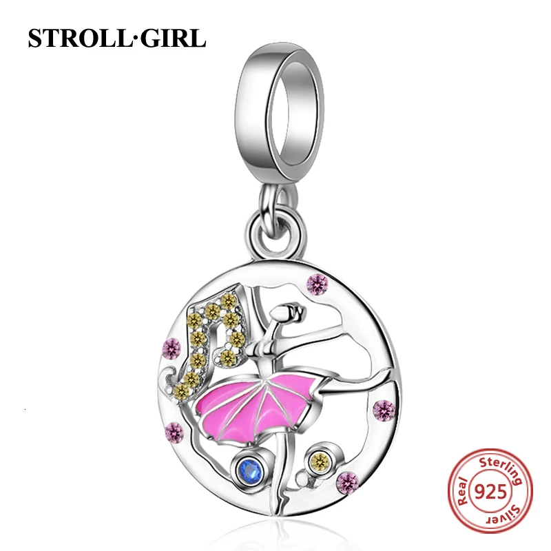 Настоящее Стерлинговое Серебро 925 бусины подходят Европейский Шарм браслет