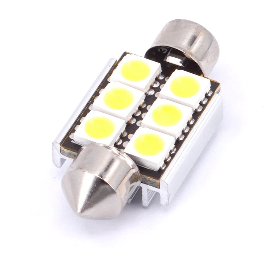 500 шт. 36 мм C5W C10W CANBUS без ошибок фонасветильник 6 SMD 5050 Светодиодный Светодиодная