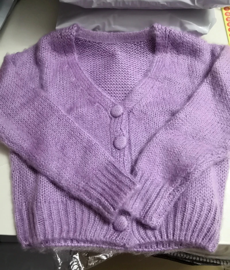

2020 Fall Mohair Short Cardigans Sweaters for Women