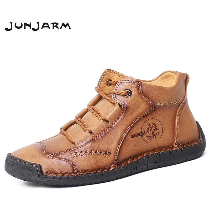 Кроссовки JUNJARM мужские кожаные модная повседневная обувь дышащие брендовые