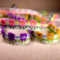5yards embroidery ethnic jacquard webbing woven tape lace trim ribbon band 1 5cm girl apparel doll dress hair accessories floral