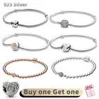 Женский браслет из серебра 925 пробы, с подвесками-бусинами