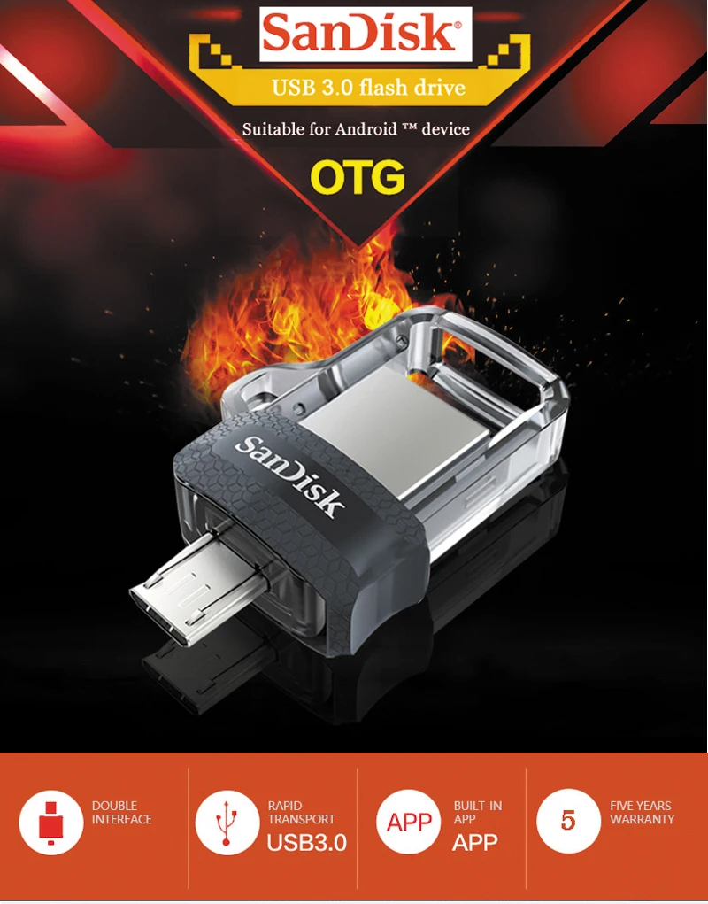 SANDISK Ultra Dual Micro-USB Drive 16G 32G 64G 128G 256GB OTG type-C и Micro USB 3,0/USB3.1 многофункциональная usb-флешка u диск