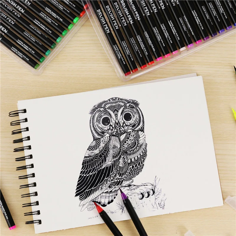 100 цветов рисование акварелью ручка художественный маркер двойной наконечник