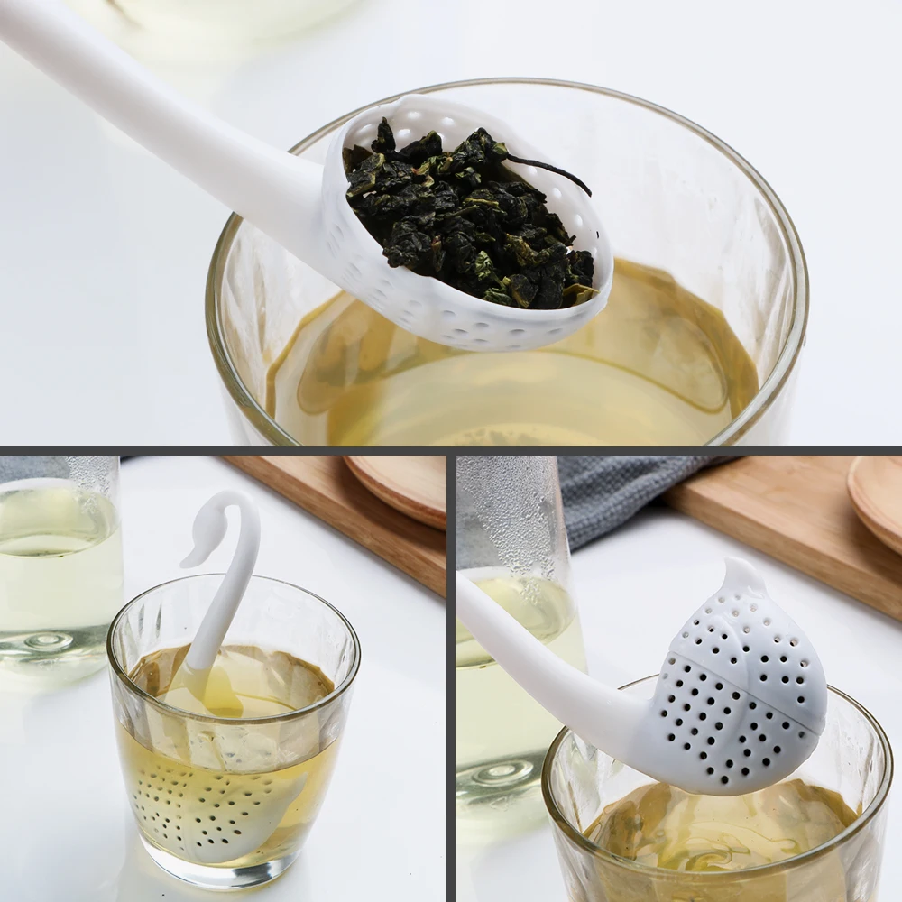 

HILIFE Drinkware Accessories Tea Tools Herb Spice Filter Diffuser Tea Infuser Coffee Filter Swan Loose Tea Strainer