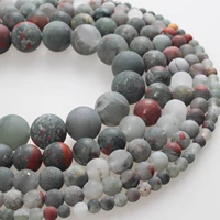 natural stone beads matte african bloodstone frosted bloodstone round loose beads 4 6 8 10 12mm for bracelet jewelry making