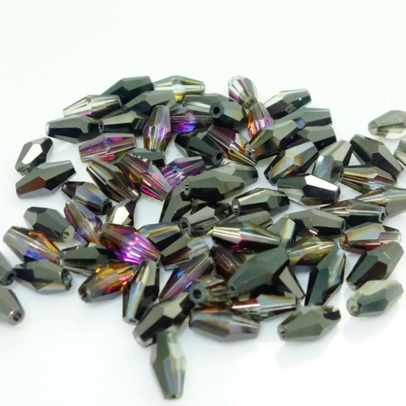 100 шт. изысканные австрийские длинные биконусные хрустальные бусины 4x8 мм для