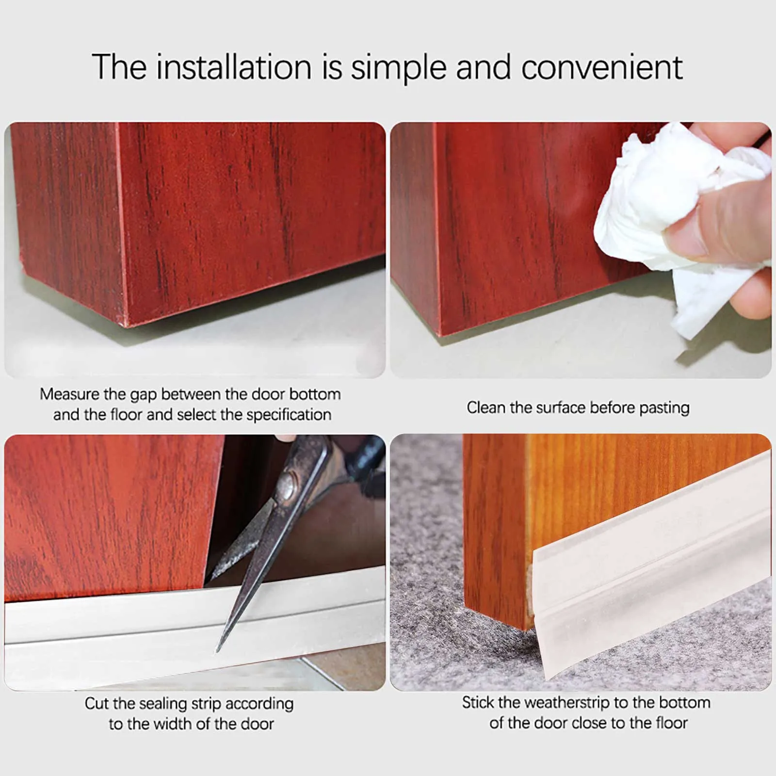 

2/3//6/8/10m Length Sealing Strip Bar Waterproof Transparent Windproof Silicone Door Sealing Strip Silicone Rubber Self stopper