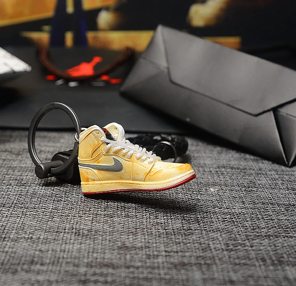 Персональный DIY Air Jordan " разбитая задняя панель" часть 1 3D кроссовок фигурный брелок сумка коробка Подвеска для пары Кукла аксессуар
