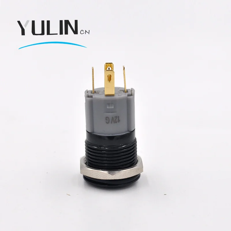 Металлический кольцевой алюминиевый оксидный черный кнопочный переключатель 16