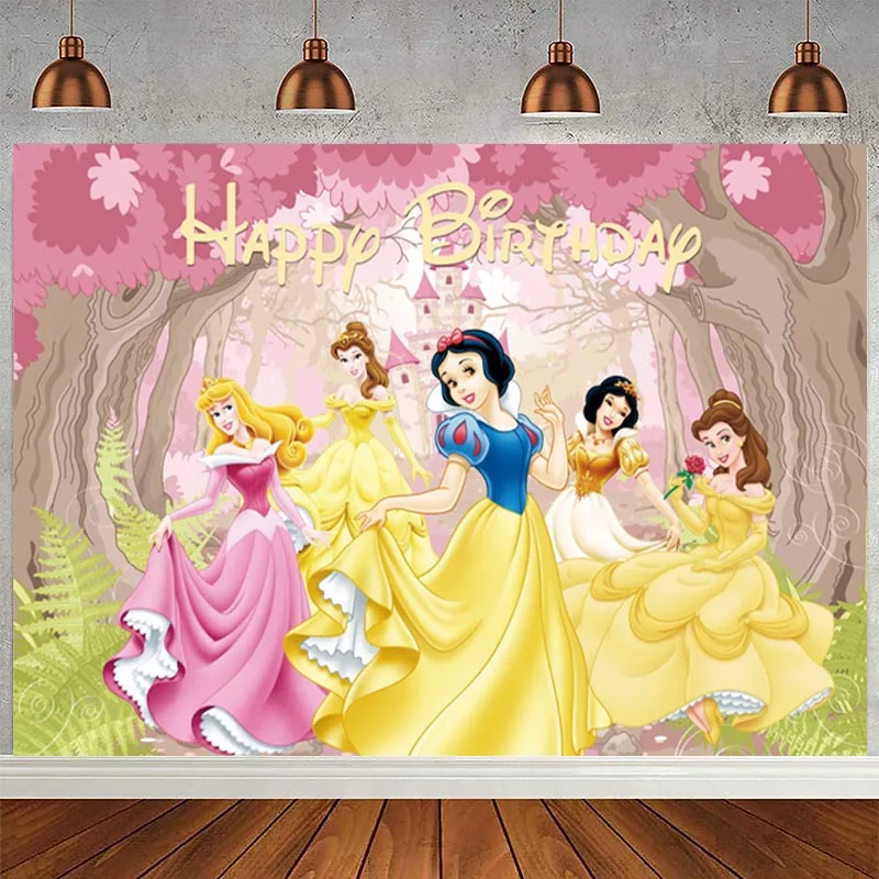 

Princess Backdrop Castle Flower Baby Shower Girl 1st Birthday Party Custom Photo Background Photocall Prop Decoration Banner