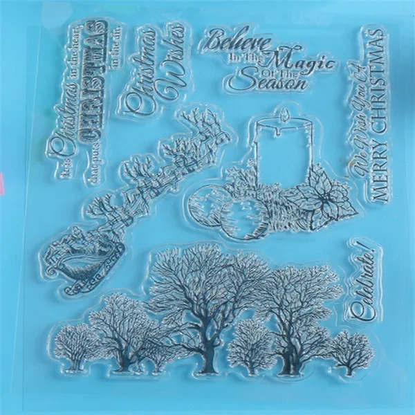 Дерево и музыка скрапбукинга календарь резиновый лист со штампами цепляются