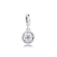 sparkling snowflake dangle charm christmas gift jewelry components 100 real s925 sterling silver charms for jewelry making