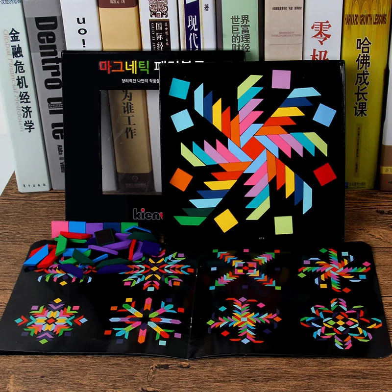 Радужная Геометрическая головоломка доска набор игрушек мандала красочная