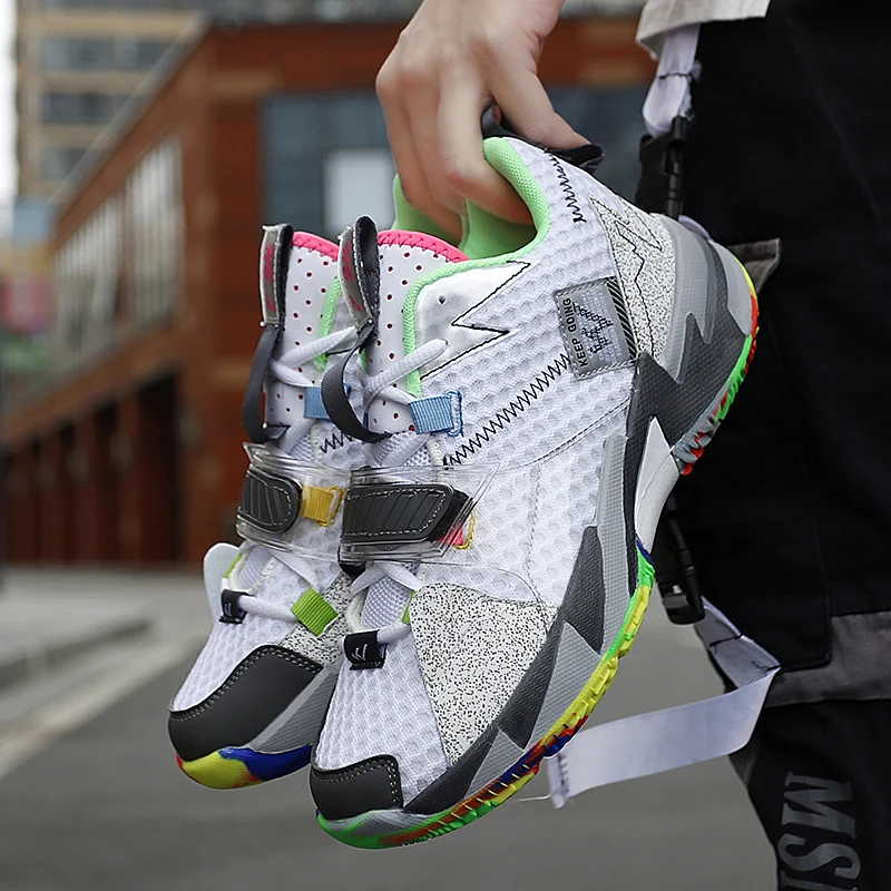

2021 New Hot Superstar RW Rainbow Basketball Shoes Men Breathable High top Basketball Shoes Outdoor Street Sneakers Unisex Shoes
