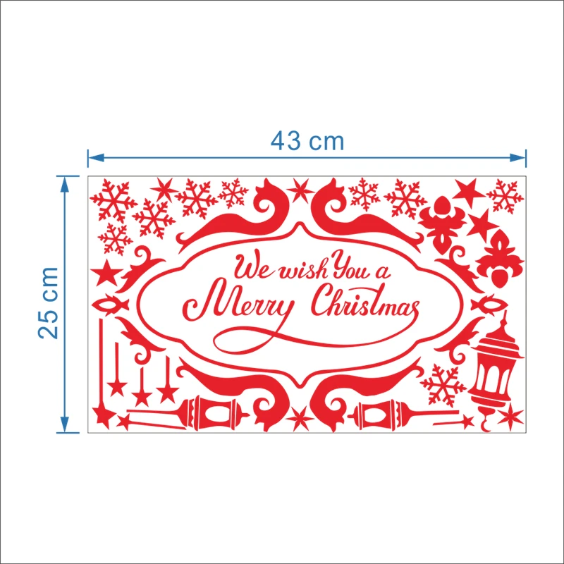Мы желаем Вам Веселая наклейка на рождественскую стену Diy виниловые наклейки