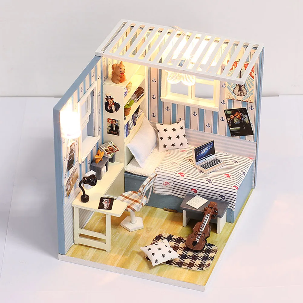 

DIY Hut Wooden Hut Hand-assembled Toys With Dust Cover Hand-assembled Building Model Creative Gift Doll House