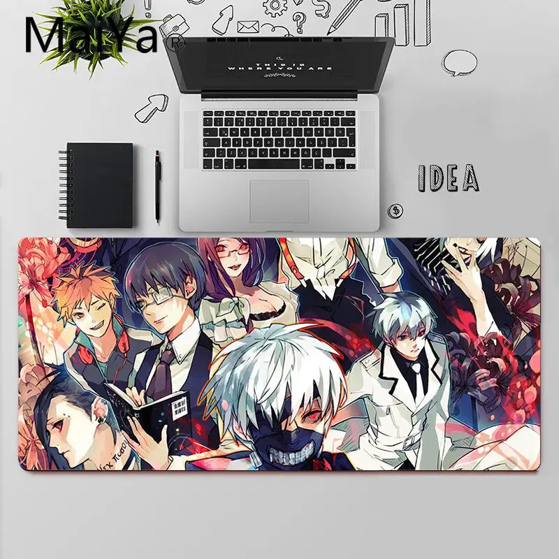 

Maiya High Quality Tokyo Ghoul Kaneki Gaming Player desk laptop Rubber Mouse Mat Free Shipping Large Mouse Pad Keyboards Mat