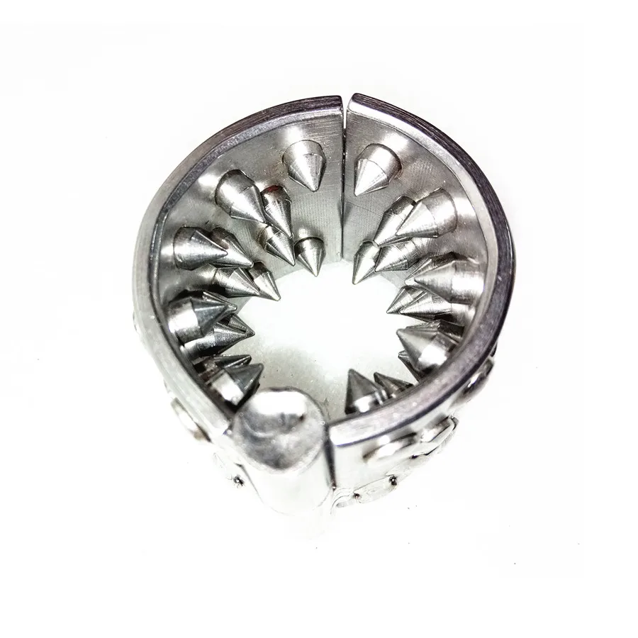 БДСМ шар для пениса из нержавеющей стали растягивающее кольцо с шипами мошонки