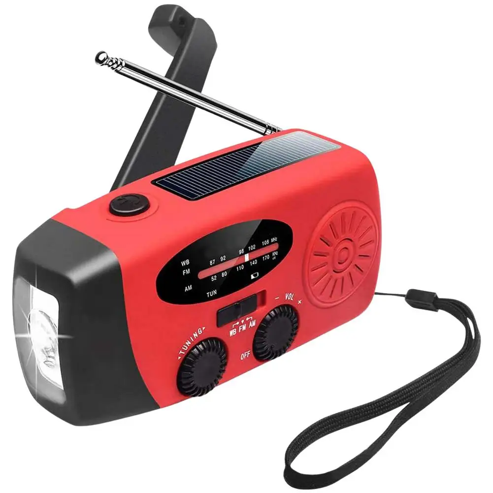 

Hand Cranked Radio Portable Emergency Radio 1200mAh AM/FM Charge 3 Ways Solar Charging Hand Crank USB Charging Weather Radio