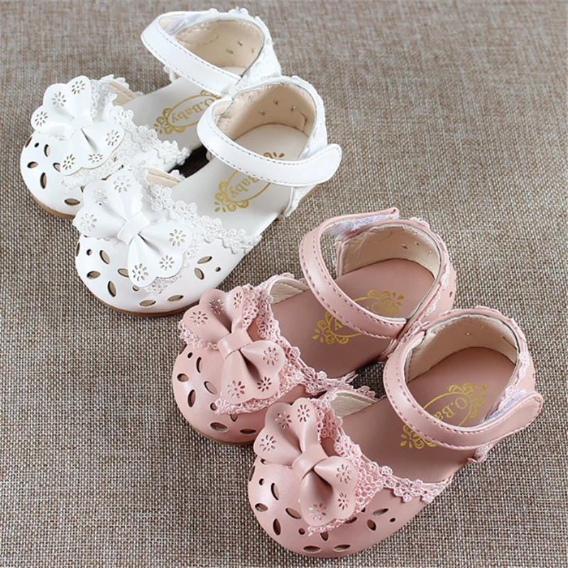 

Summer Kids Shoes 2020 Fashion Leathers Sweet Children Sandals For Girls Toddler Baby Breathable Hoolow Out Bow Shoes