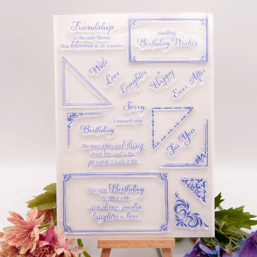 

Diy Vintage Birthday Transparent Silicone Rubber Standard Stamp for Scrapbooking Clear Stamps Card Making Stamps