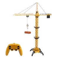 high quality 2 4g 1 28m rc tower crane 6 channels kids construction crane toys with light and 680 degree rotation control tower