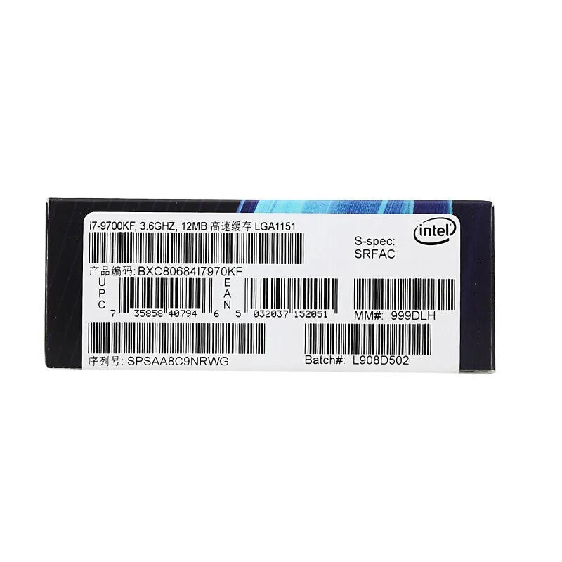 Процессор Intel Core i5 9600KF для настольных ПК 6 ядер до 4 ГГц турбо разблокирован без