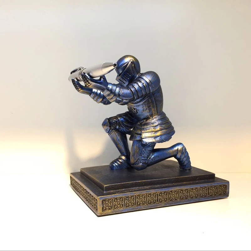 Knight Pen Holder Executive Soldier Figurine Pencil Stand for Office Accessories deco Pen Stand Desk Organizer Pencil Holder images - 6