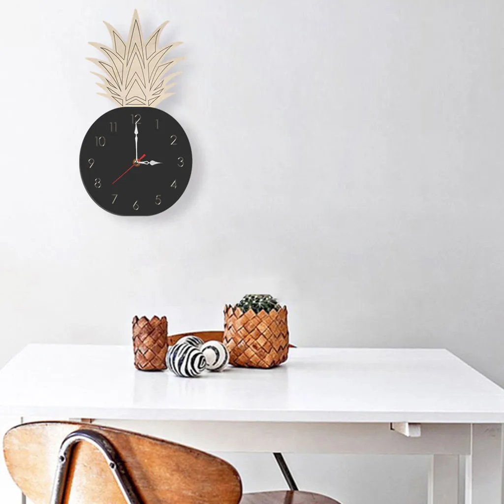 2020 новые настенные часы в скандинавском стиле с фруктовым ананасом бесшумные