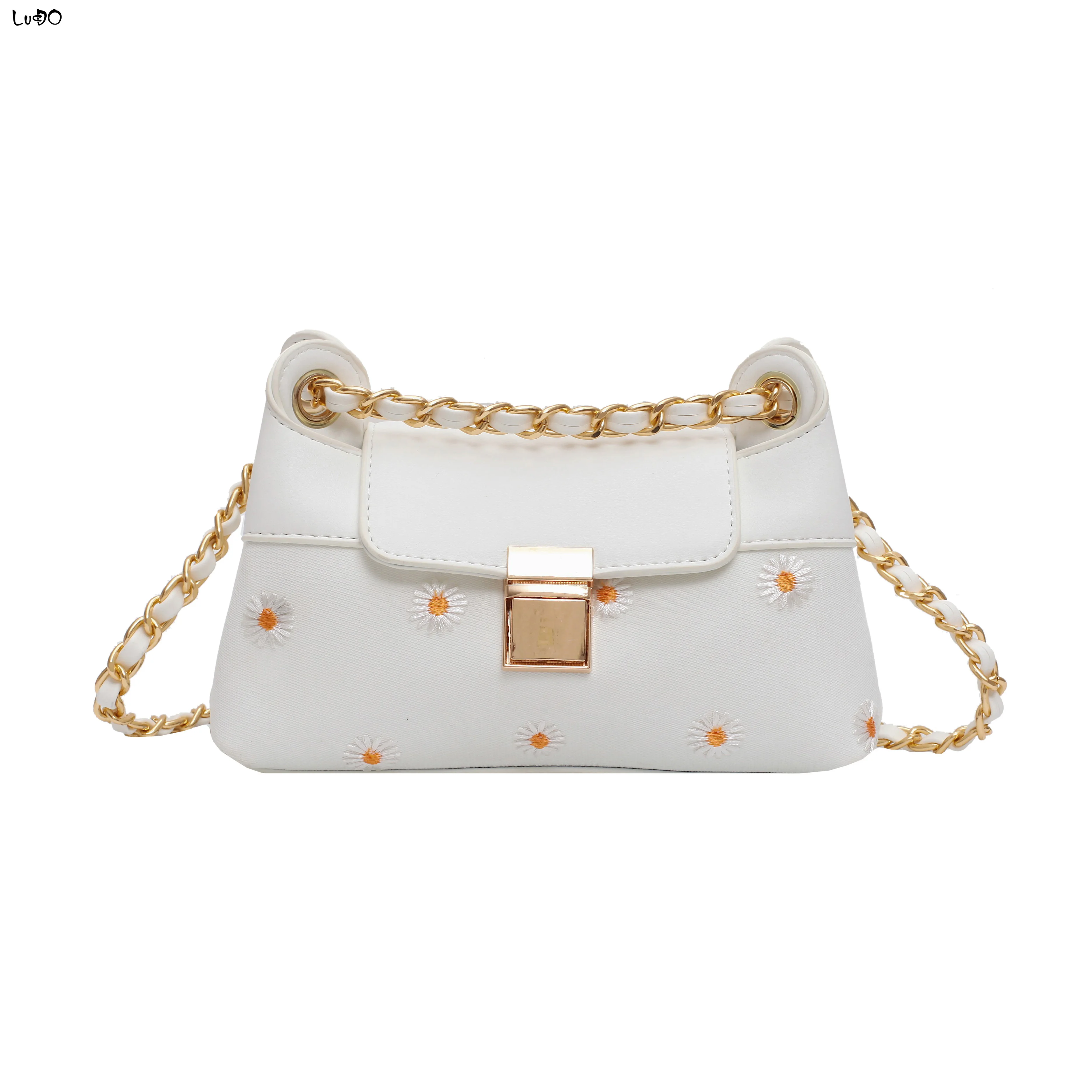 

LUCDO Design Chain Flowers Shoulder Messenger Bags Fashion Luxury Handbags Vintage Crossbody Bags For Women 2020 Travel Bag