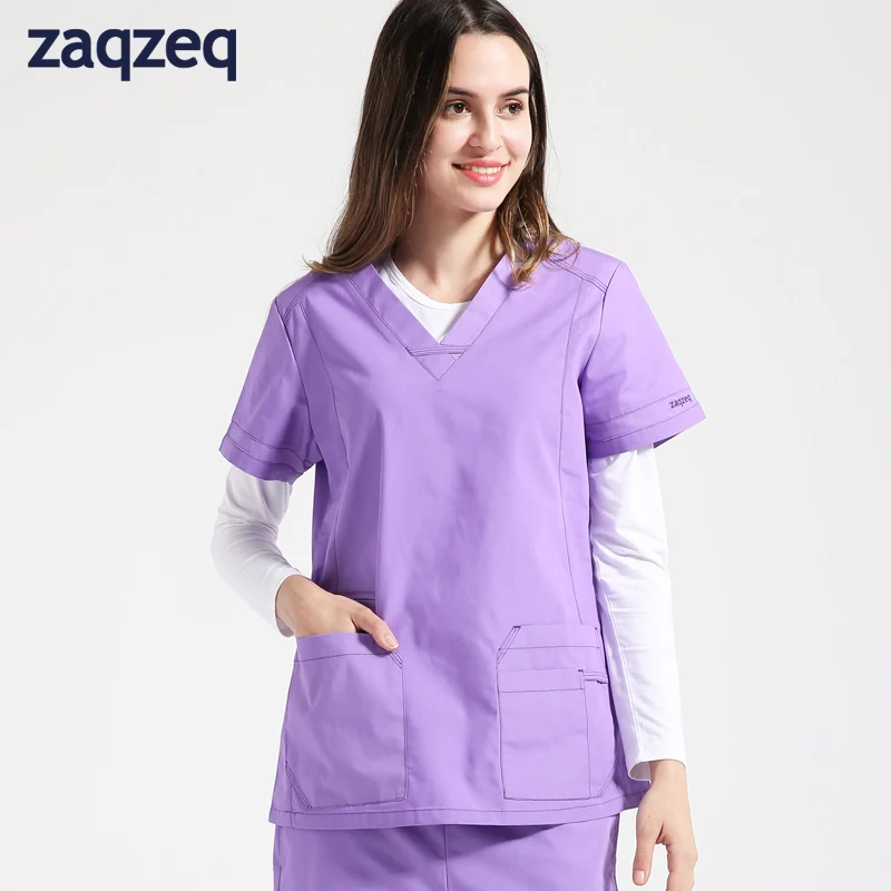 

zaqzeq/TanHe 2020women and men short-sleeved clothes brush hand clothes isolation suit