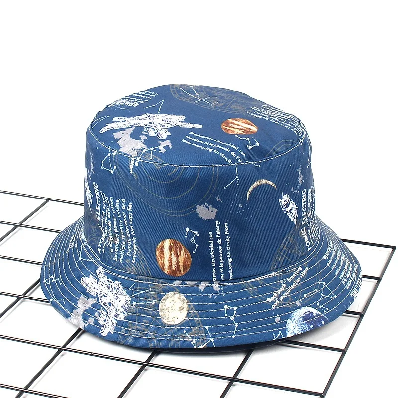 Двухсторонняя Панама LDSLYJR 2019 с изображением планеты рыбацкая шляпа уличная