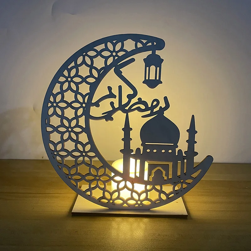 

Eid Мубарак украшения на Рамадан для дома Луна светодиодный светильник свечи деревянная доска подвесной Декор Ислам Мусульманский ИД 2021 веч...