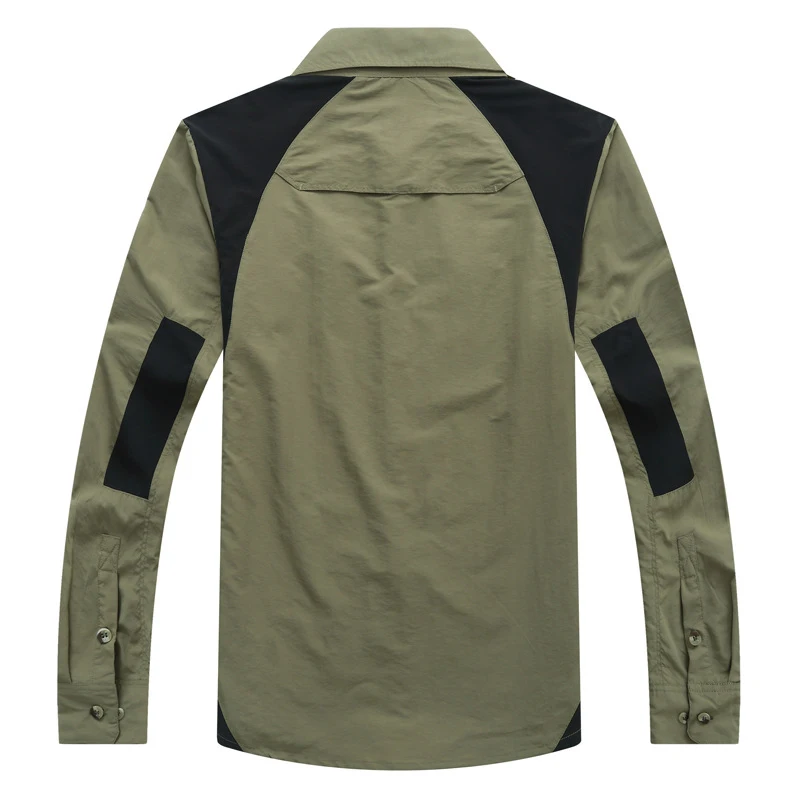 Летняя походная рубашка TRVLWEGO быстросохнущая сетчатая дышащая мужская с длинным