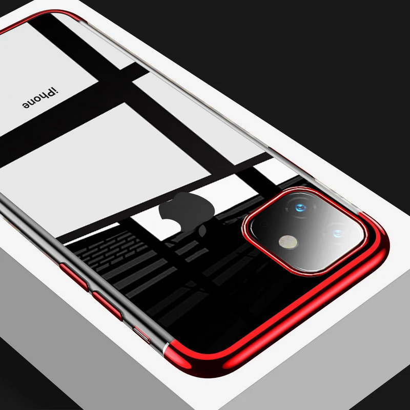 electroplated case for iphone 11 pro 7 8 6 6s s plus luxury transparent soft silicon plating cover for iphone x xr xs max case free global shipping