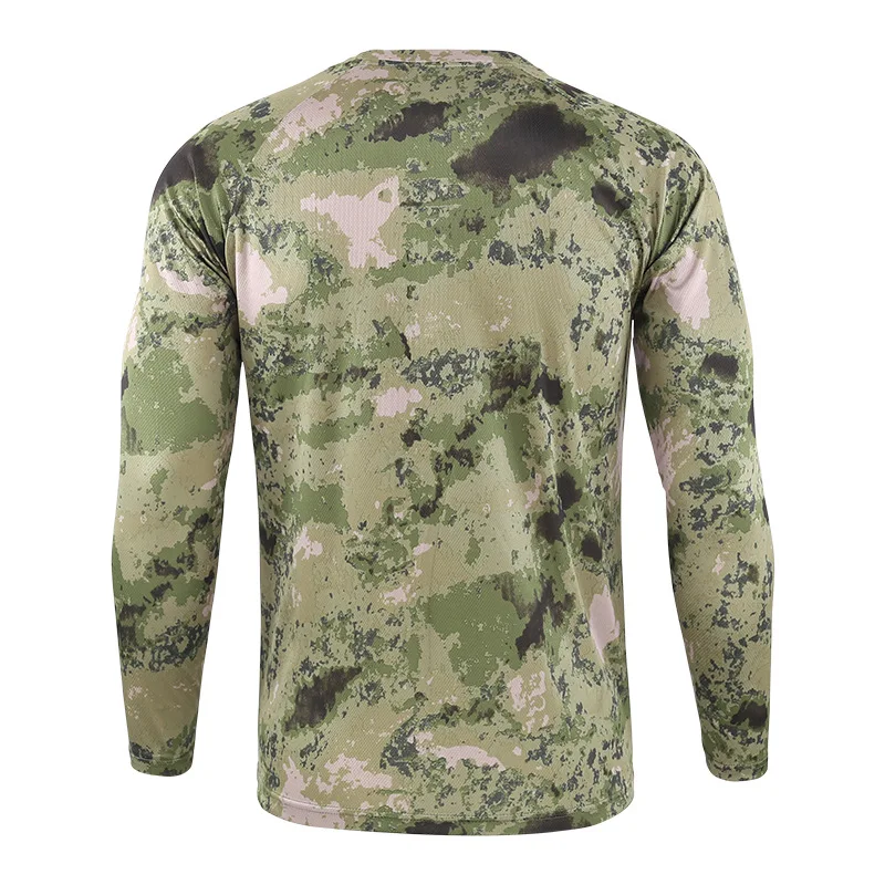 Мужская тактическая футболка в стиле милитари дышащая быстросохнущая с длинным